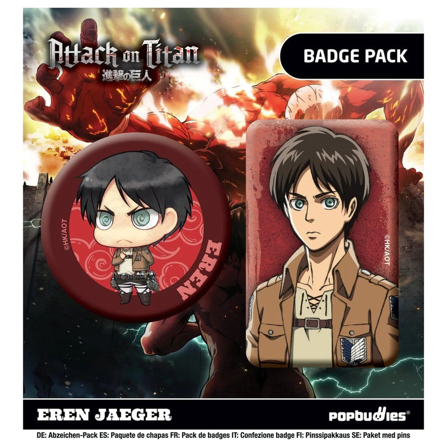 Attack on Titan Badges 2-Pack Eren Jaeger product photo