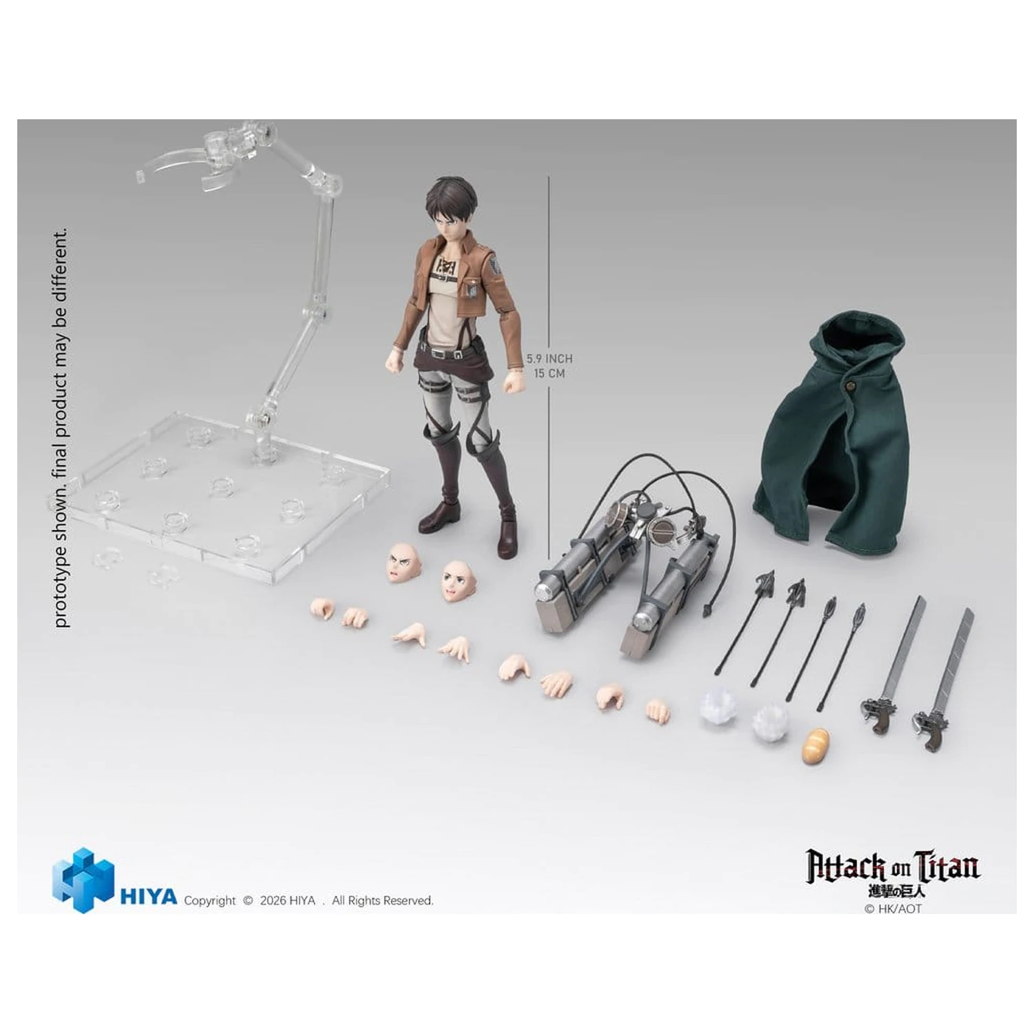 Attack on Titan Exquisite Basic Series Action Figure 1/12 Eren Yeager 15 cm product photo