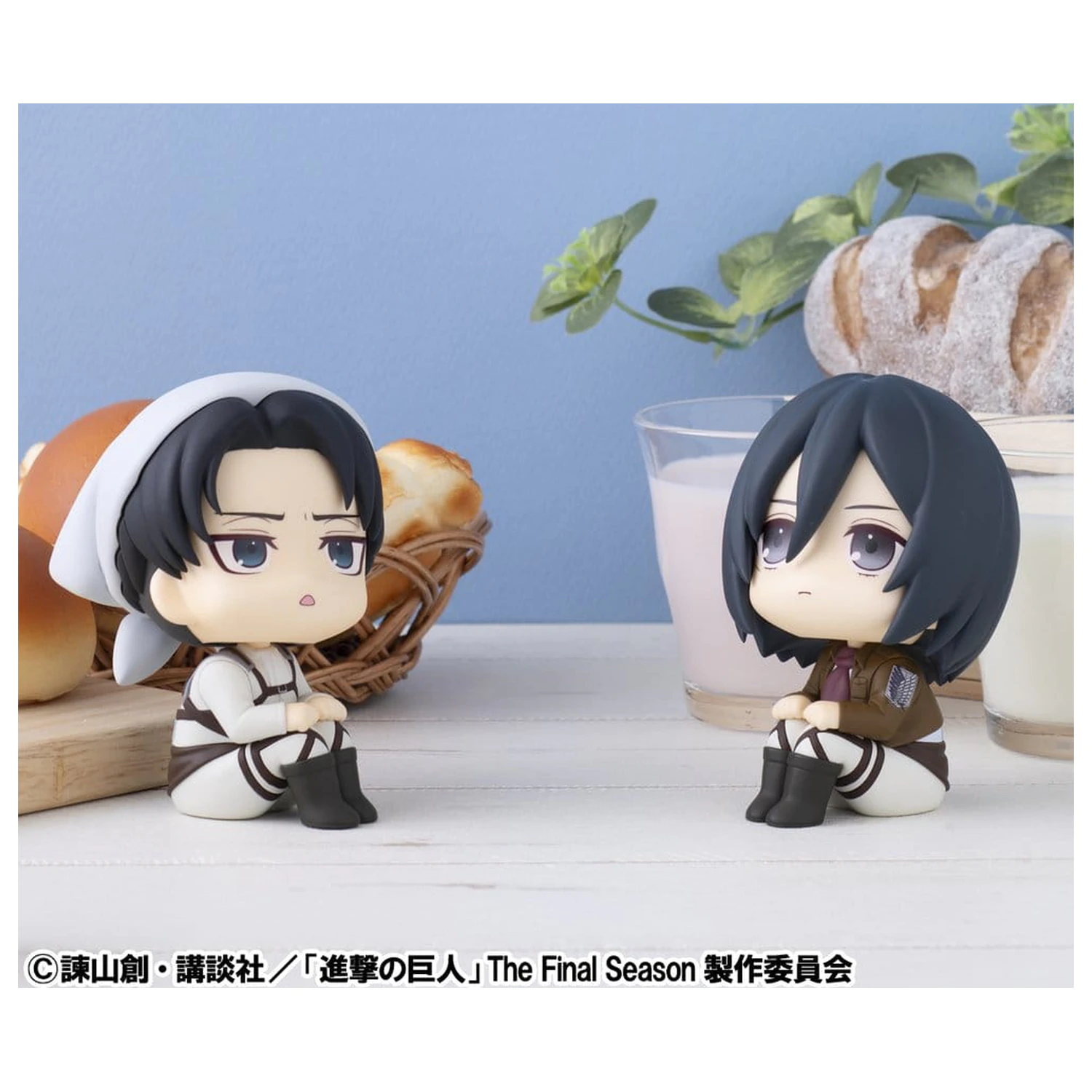 Attack on Titan Look Up PVC Statues Levi Cleaning up Ver. & Mikasa Ackerman (with gift) 11 cm            product photo