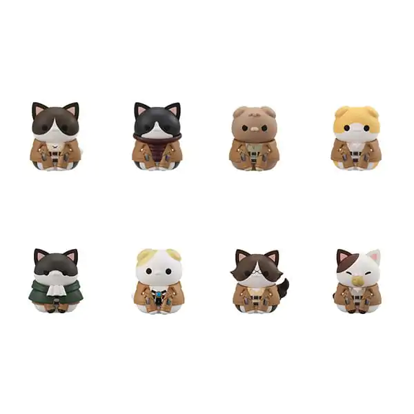 Attack on Titan Mega Cat Project Trading Figure 8-Pack Attack on Tinyan Gathering Scout Regiment danyan! 3 cm product photo