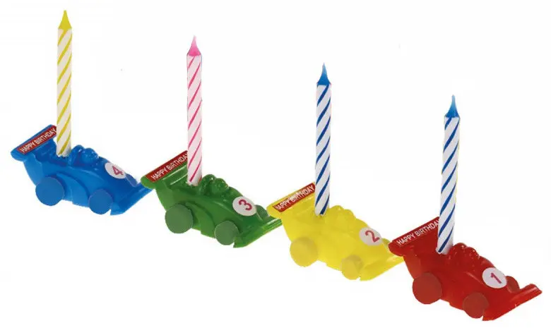Cars Colorful Happy Birthday Candle Set of 4 product photo