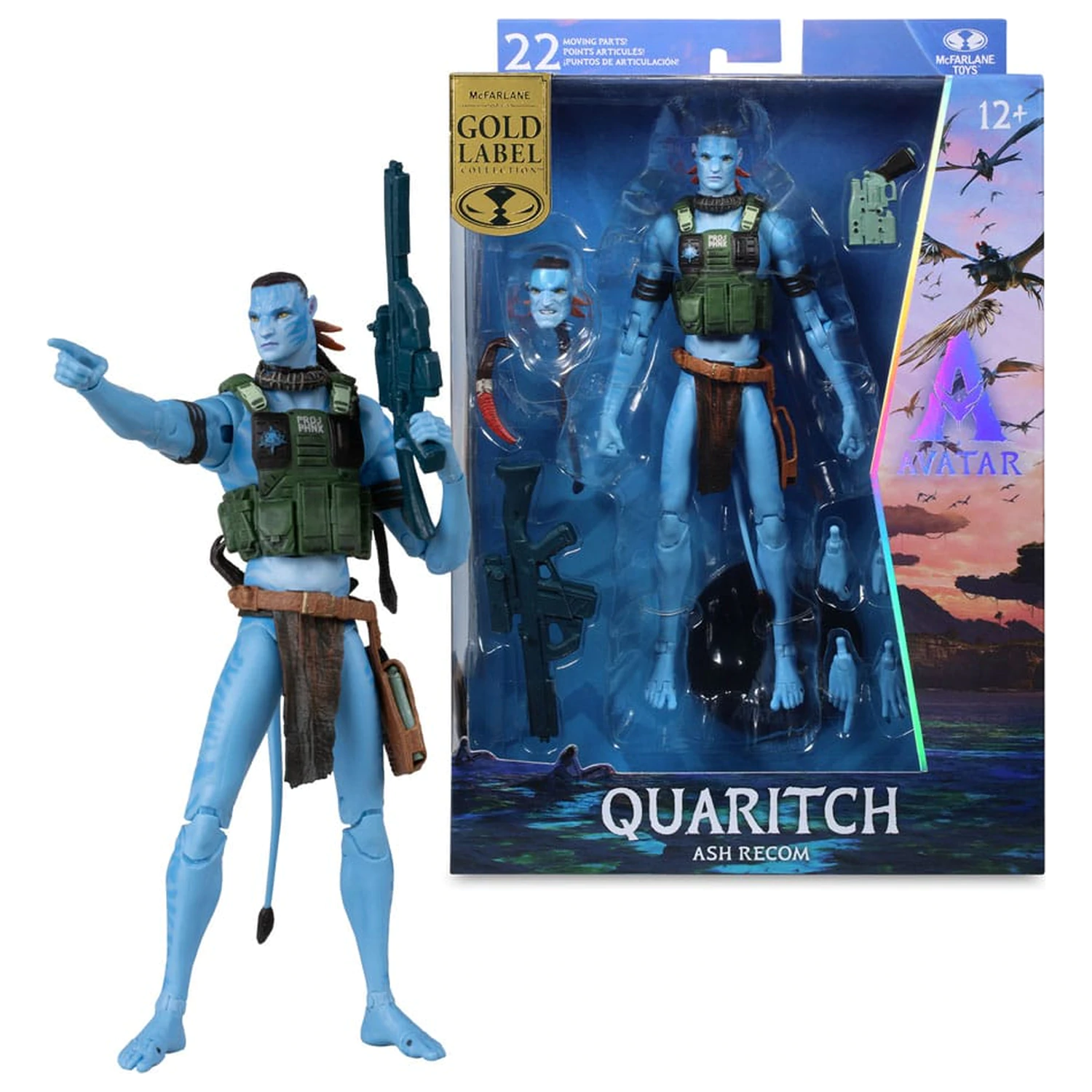 Avatar: Fire and Ash Action Figure Quaritch (Ash Recom) (Gold Label) 18 cm product photo
