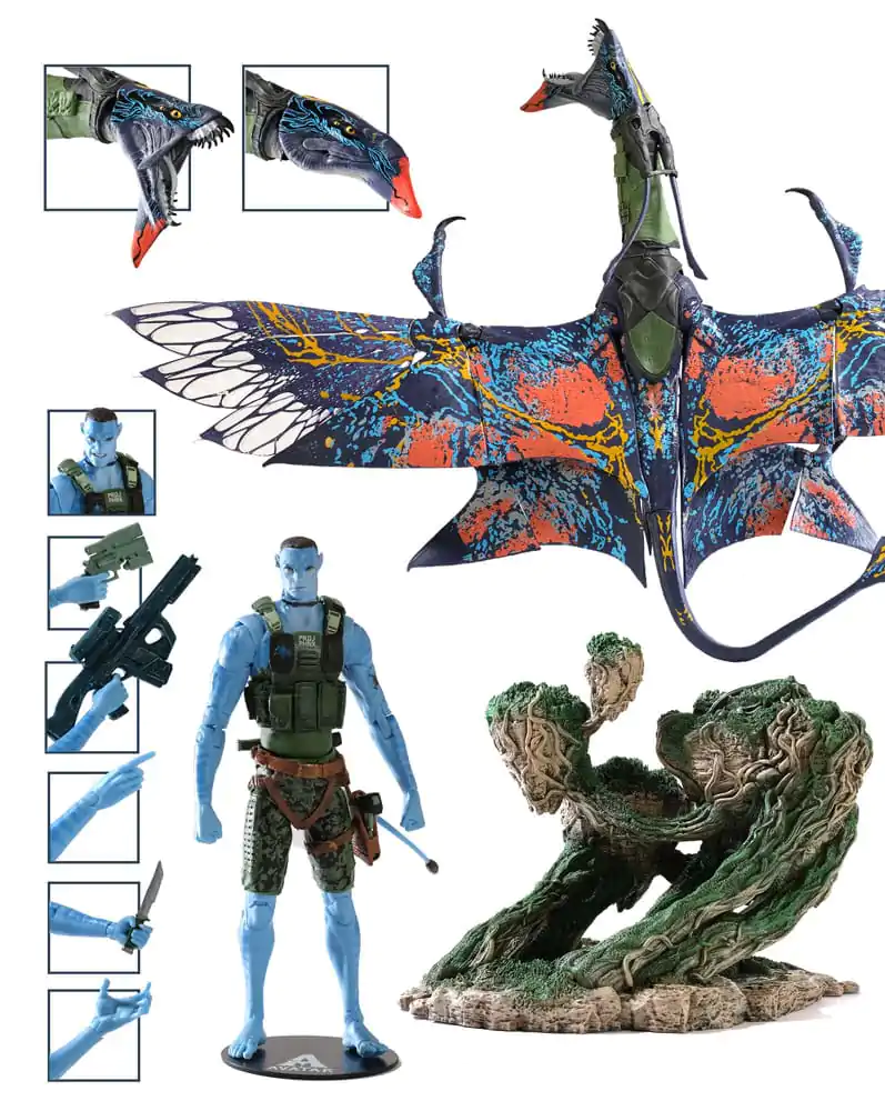 Avatar: The Way of Water Action Figure Recom Quaritch & RDA Banshee (Gold Label)  product photo