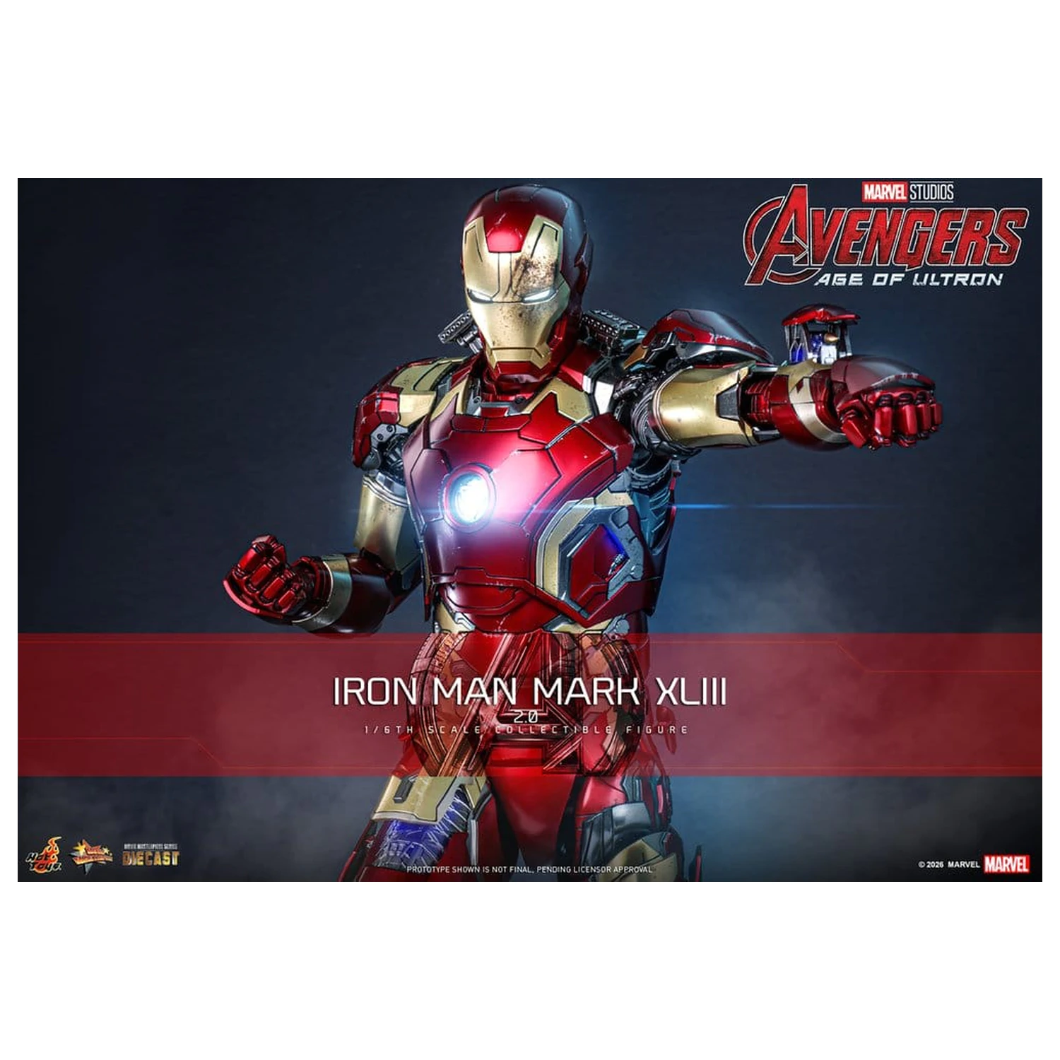 Avengers: Age of Ultron Movie Masterpiece Diecast Action Figure 1/6 Iron Man Mark XLIII (2.0) 32 cm product photo