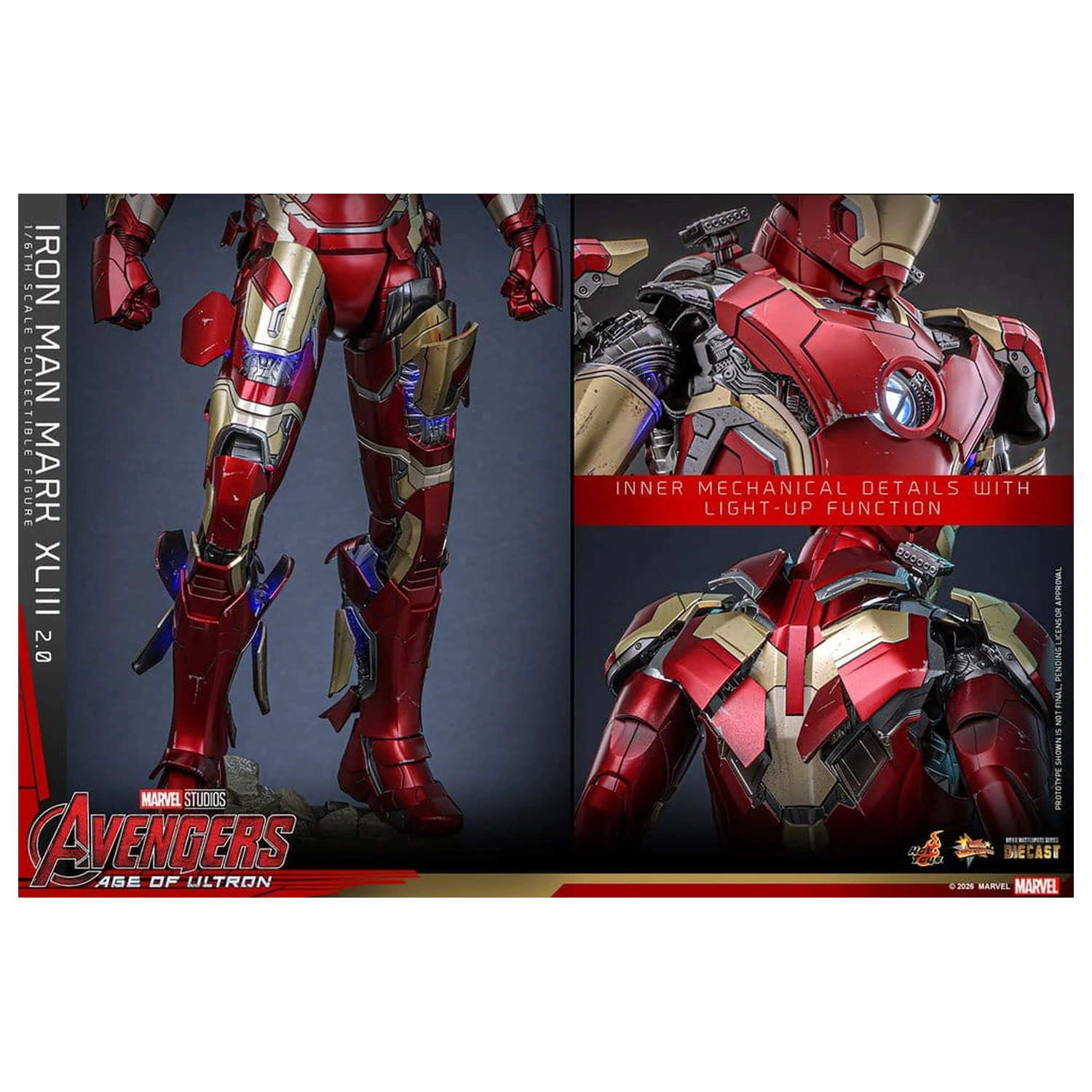 Avengers: Age of Ultron Movie Masterpiece Diecast Action Figure 1/6 Iron Man Mark XLIII (2.0) 32 cm product photo