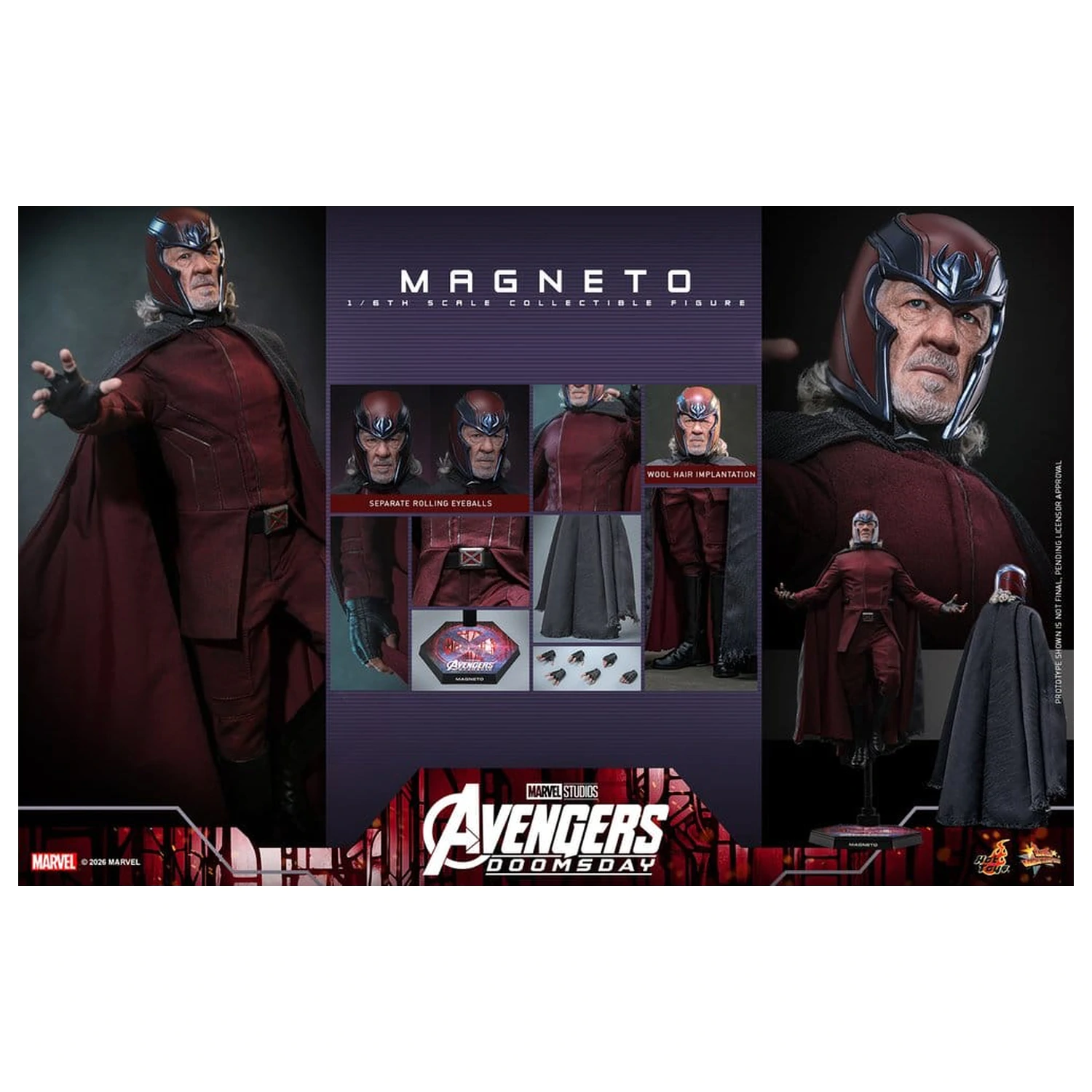 Avengers: Doomsday Movie Masterpiece Action Figure 1/6 Magneto 30 cm product photo