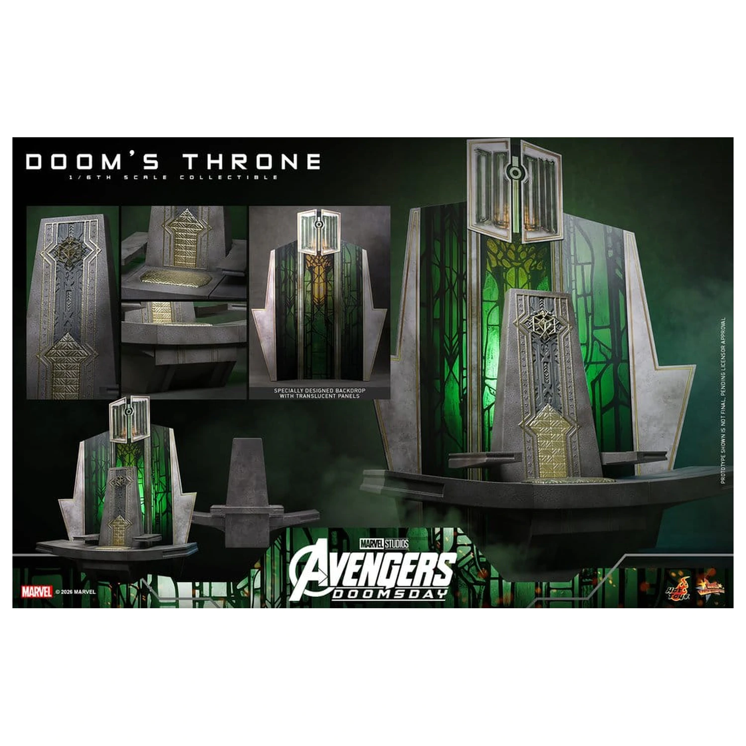 Avengers: Doomsday Movie Masterpiece Action Figure Accessory 1/6 Doom's Throne 33 cm product photo