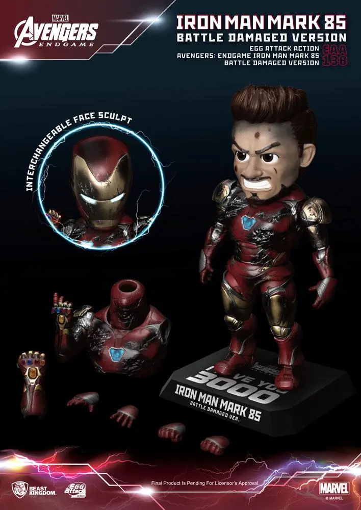 Avengers: Endgame Egg Attack Action Figure Iron Man Mark 85 Battle Damaged Version 16 cm product photo
