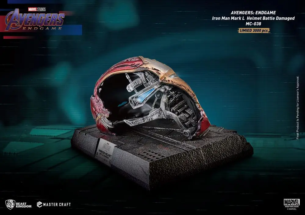 Avengers Endgame Master Craft Statue Iron Man Mark50 Helmet Battle Damaged 22 cm product photo