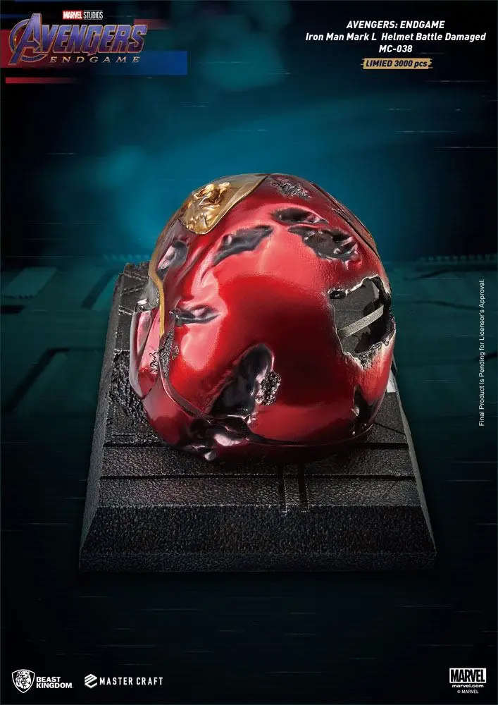 Avengers Endgame Master Craft Statue Iron Man Mark50 Helmet Battle Damaged 22 cm product photo
