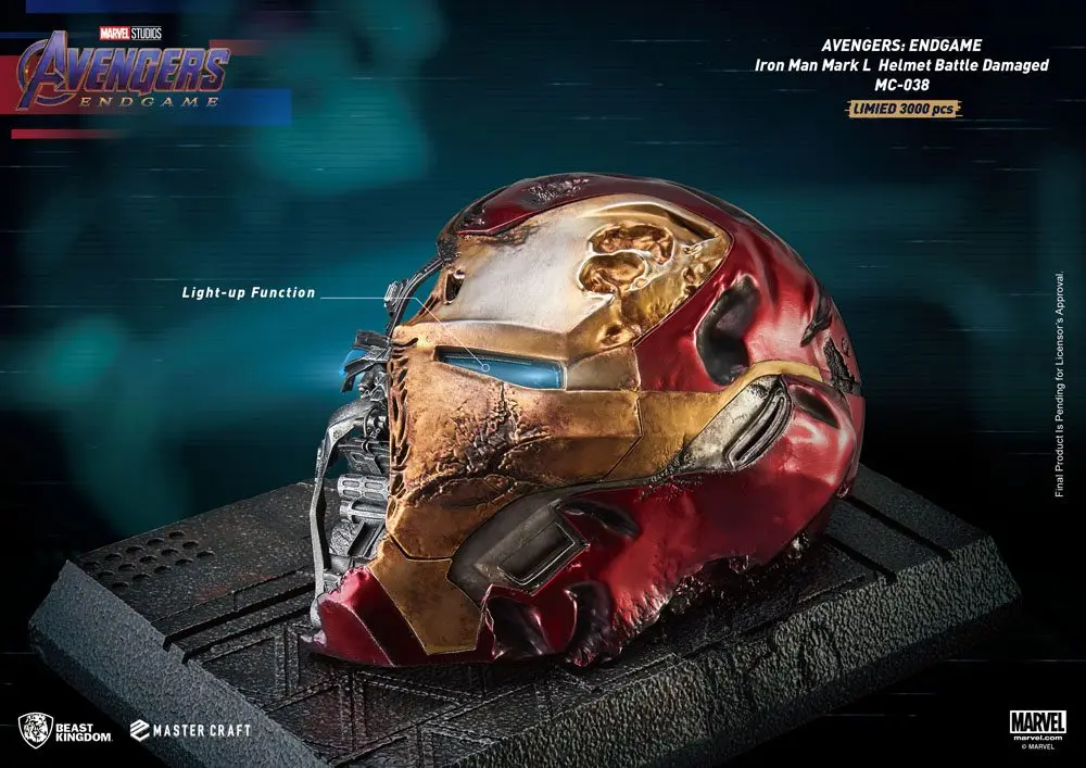 Avengers Endgame Master Craft Statue Iron Man Mark50 Helmet Battle Damaged 22 cm product photo