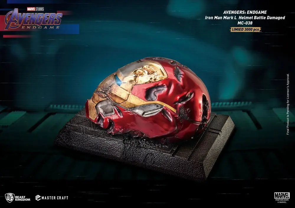 Avengers Endgame Master Craft Statue Iron Man Mark50 Helmet Battle Damaged 22 cm product photo