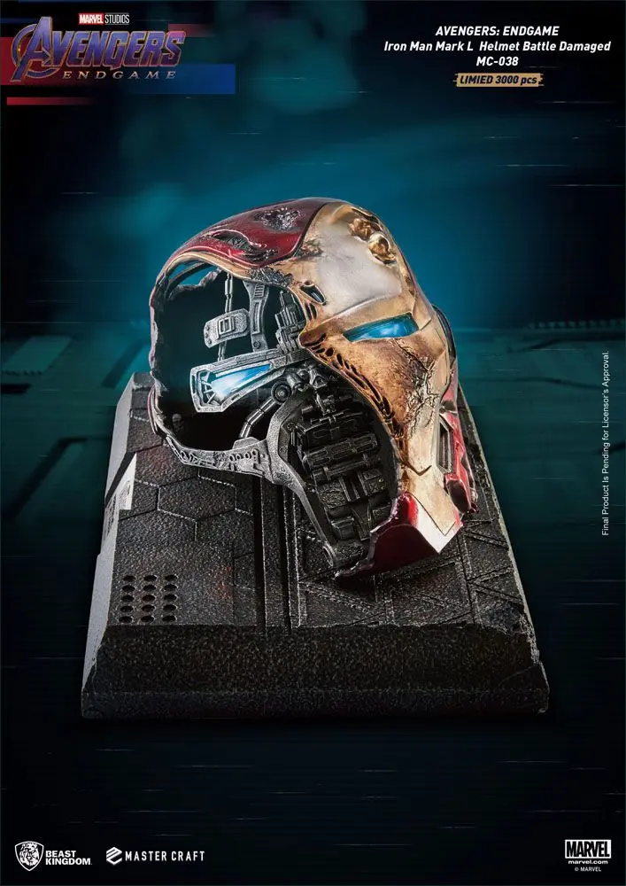 Avengers Endgame Master Craft Statue Iron Man Mark50 Helmet Battle Damaged 22 cm product photo