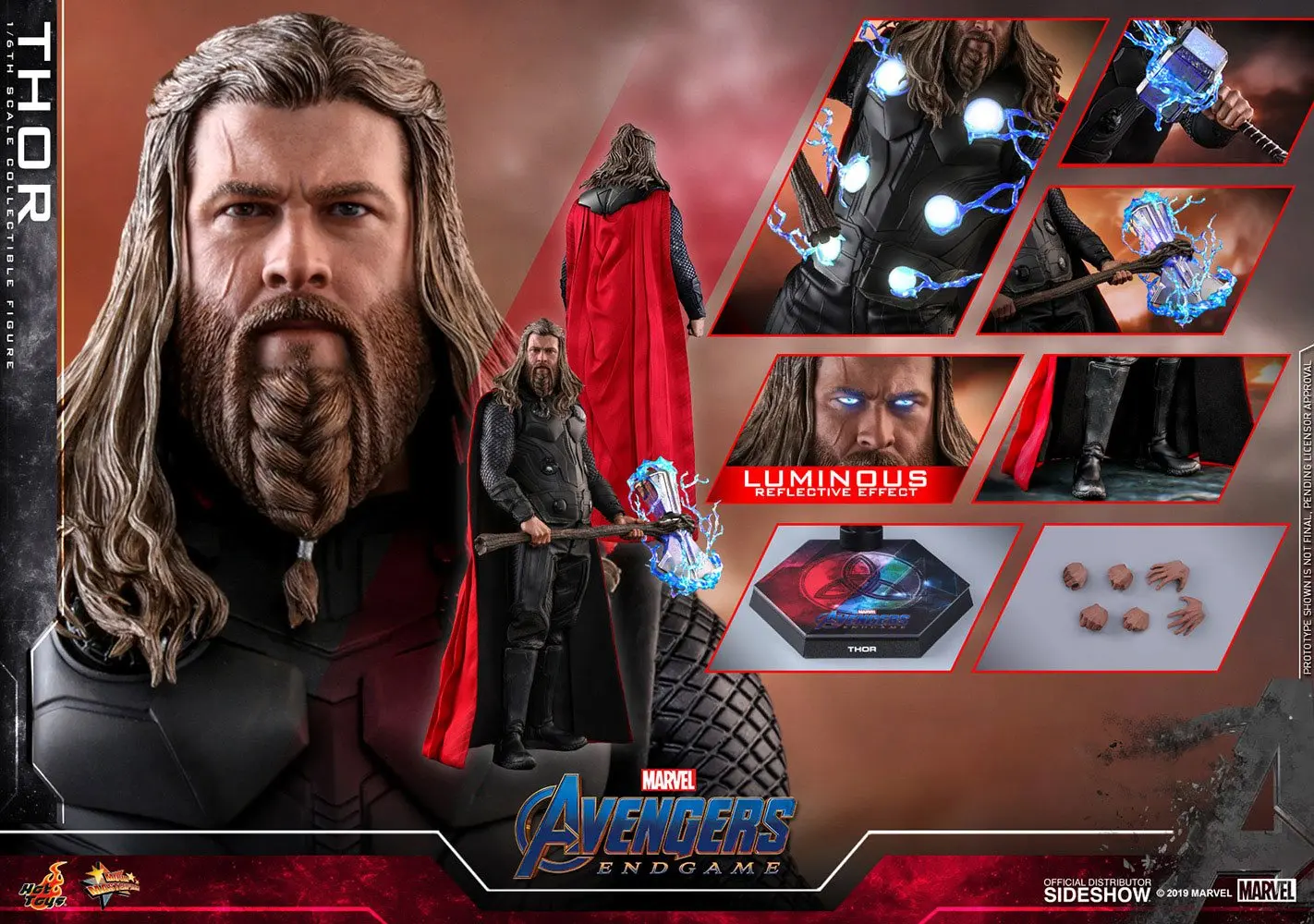 Avengers: Endgame Movie Masterpiece Action Figure 1/6 Thor 32 cm product photo