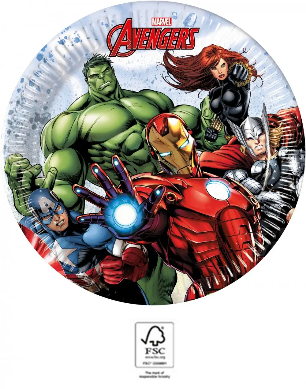Avengers Infinity Stones, Avengers paper plate 8 pieces 20 cm FSC termékfotó