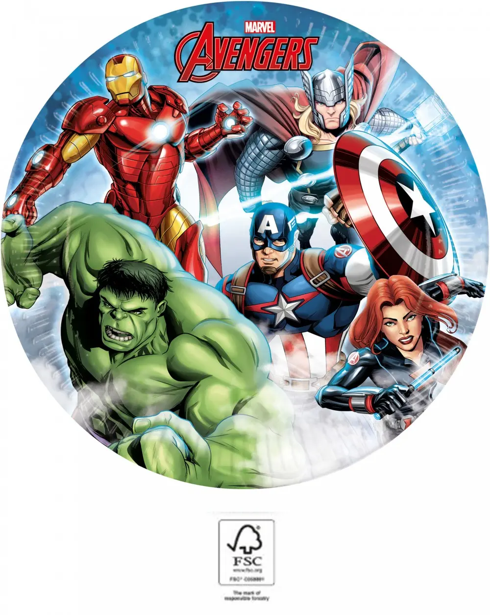 Avengers Infinity Stones, Avengers paper plate 8 pieces 23 cm FSC product photo