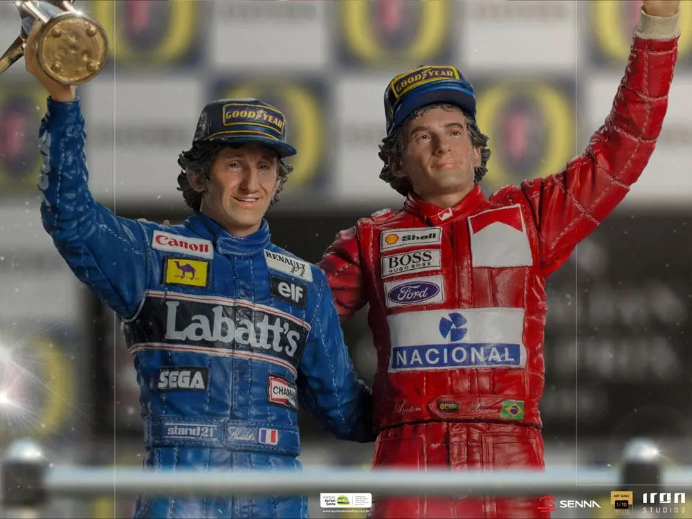 Ayrton Senna Deluxe Art Scale Statue 1/10 Alain Prost &amp; Ayrton Senna (The Last Podium 1993) 27 cm product photo