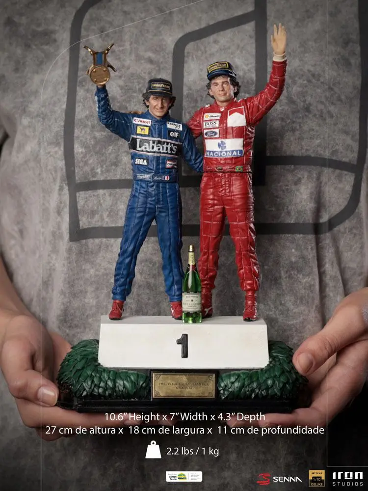 Ayrton Senna Deluxe Art Scale Statue 1/10 Alain Prost &amp; Ayrton Senna (The Last Podium 1993) 27 cm product photo