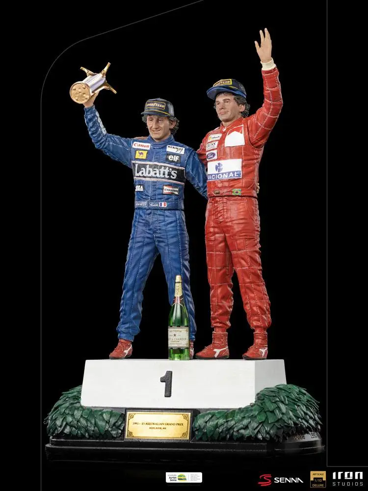 Ayrton Senna Deluxe Art Scale Statue 1/10 Alain Prost &amp; Ayrton Senna (The Last Podium 1993) 27 cm product photo