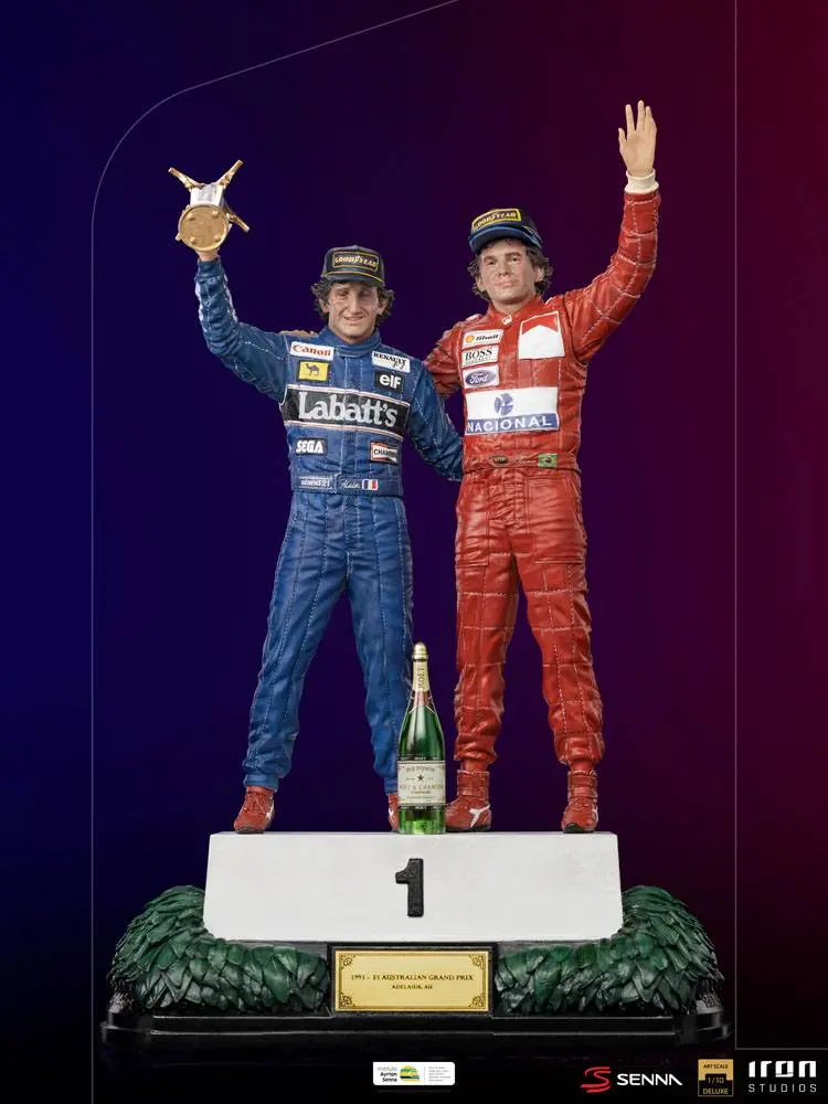 Ayrton Senna Deluxe Art Scale Statue 1/10 Alain Prost &amp; Ayrton Senna (The Last Podium 1993) 27 cm product photo