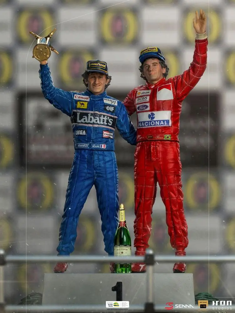 Ayrton Senna Deluxe Art Scale Statue 1/10 Alain Prost &amp; Ayrton Senna (The Last Podium 1993) 27 cm product photo