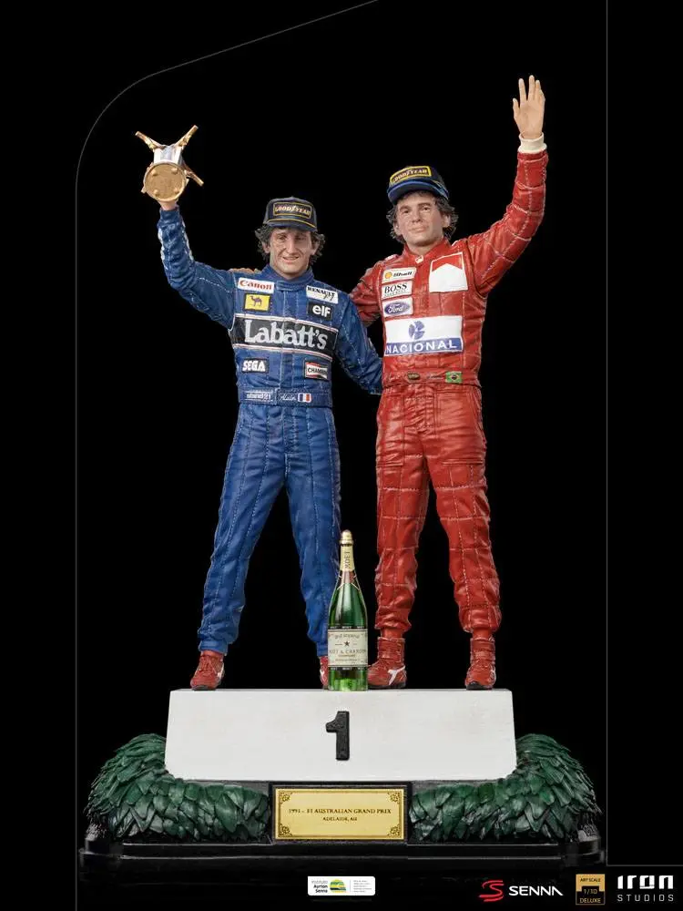 Ayrton Senna Deluxe Art Scale Statue 1/10 Alain Prost &amp; Ayrton Senna (The Last Podium 1993) 27 cm product photo