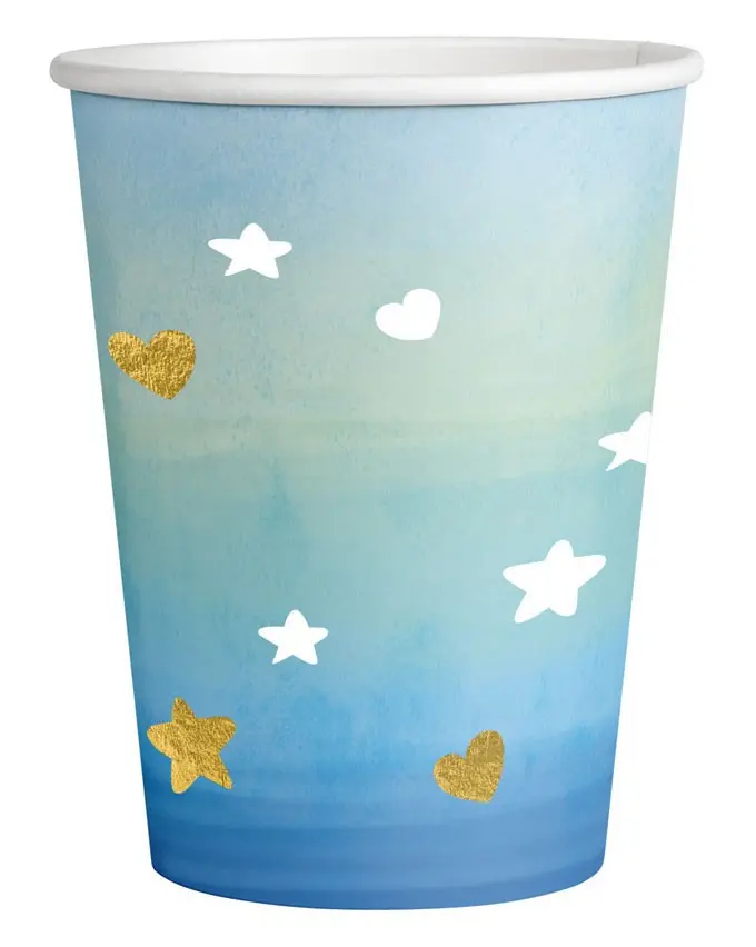 Baby Boy Paper Cups 8 pcs 250 ml product photo
