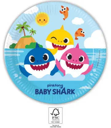 Baby Shark Next Generation Paper Plates 8 pcs 23 cm FSC product photo