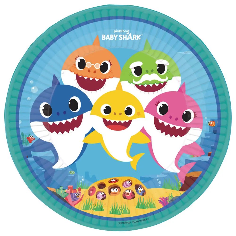 Baby Shark Paper Plates 8 pcs 23 cm product photo