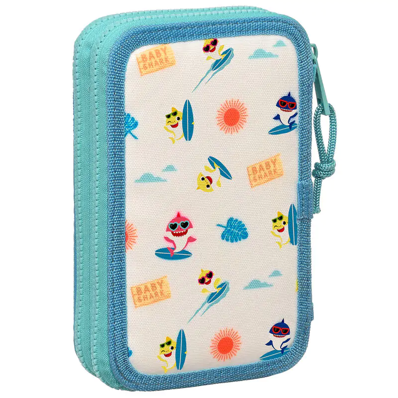 Baby Shark Surfing double pencil case 28pcs product photo