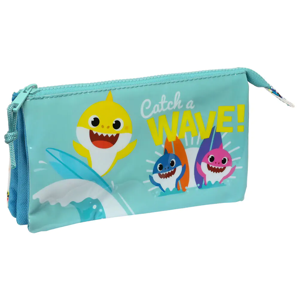 Baby Shark Surfing triple pencil case product photo