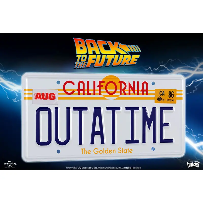 Back To The Future Replica 1/1 ´Outatime´ DeLorean License Plate product photo