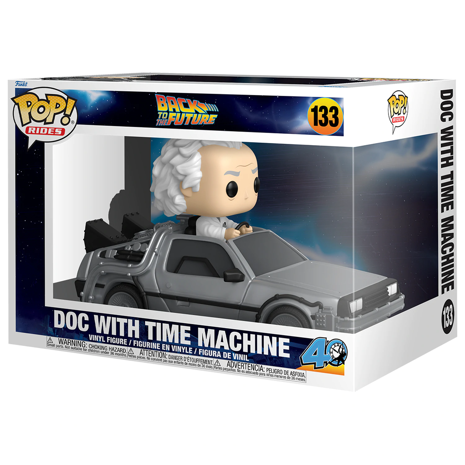 Back to the Future Funko POP! Rides Deluxe Vinyl Figure Doc w/Time Machine 9 cm product photo