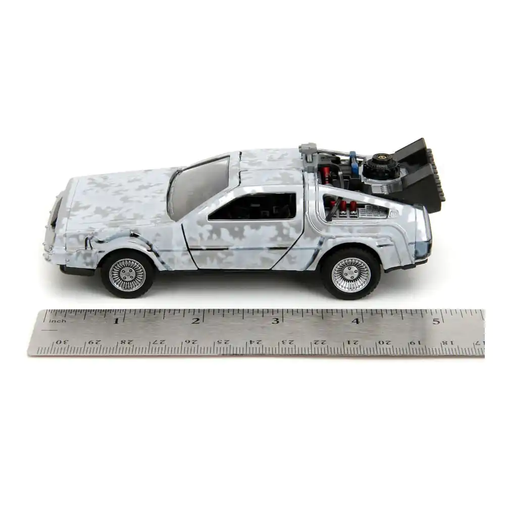 Back to the Future Hollywood Rides Diecast Model 1/32 DeLorean Time Machine Frost product photo