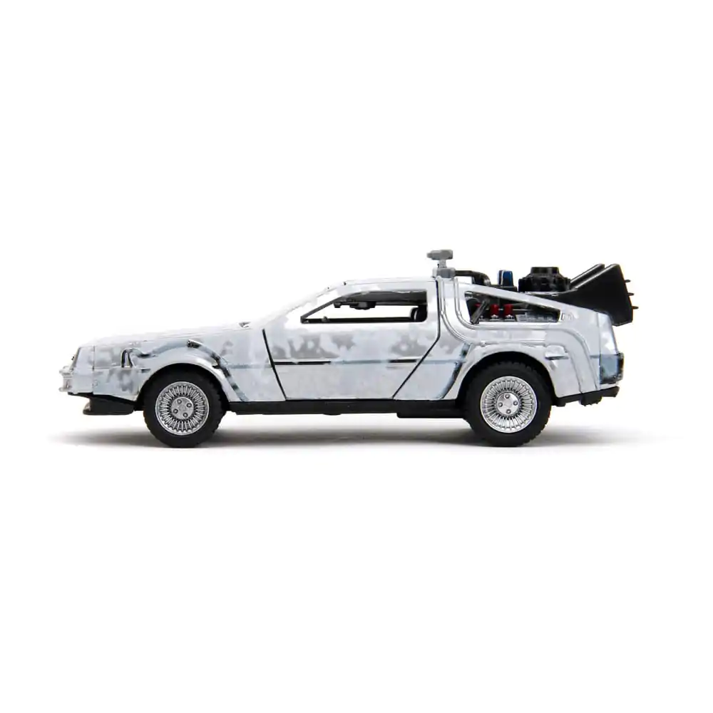 Back to the Future Hollywood Rides Diecast Model 1/32 DeLorean Time Machine Frost product photo