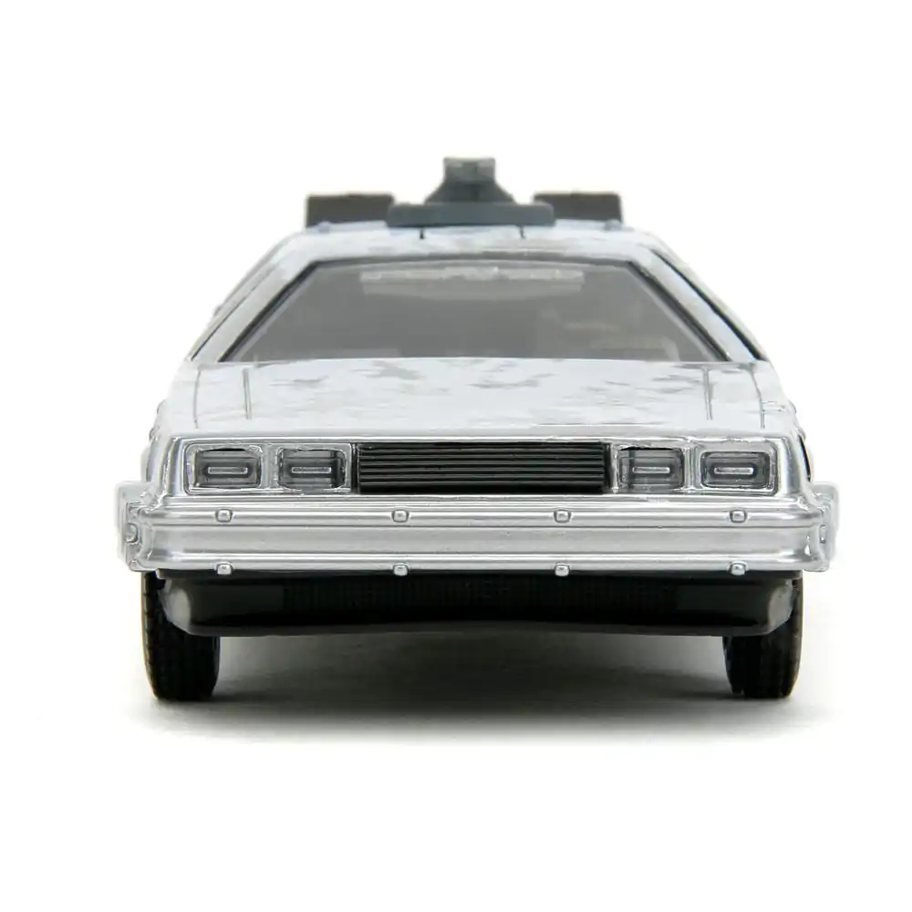 Back to the Future Hollywood Rides Diecast Model 1/32 DeLorean Time Machine Frost termékfotó