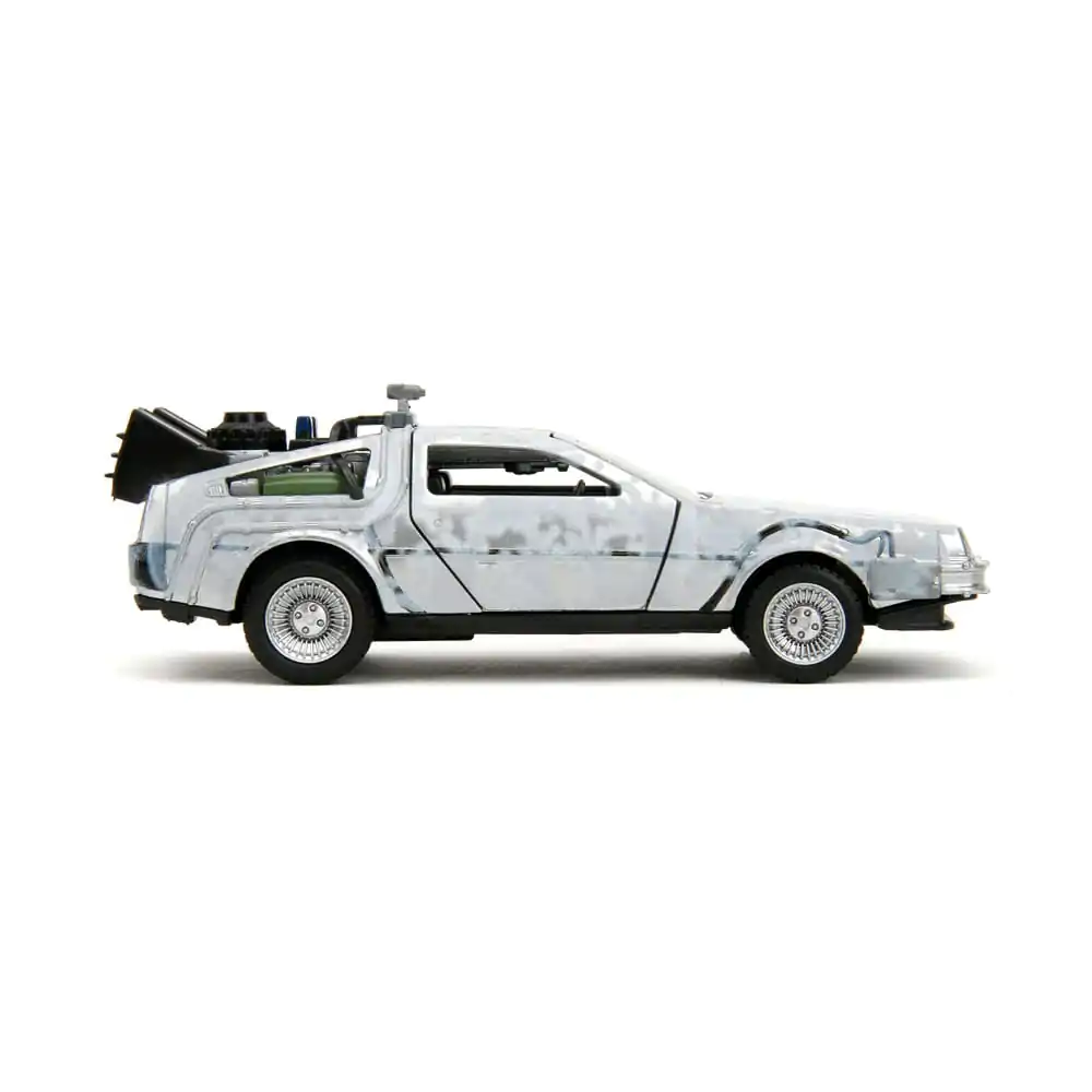 Back to the Future Hollywood Rides Diecast Model 1/32 DeLorean Time Machine Frost product photo