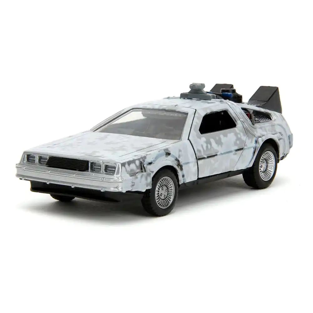 Back to the Future Hollywood Rides Diecast Model 1/32 DeLorean Time Machine Frost termékfotó