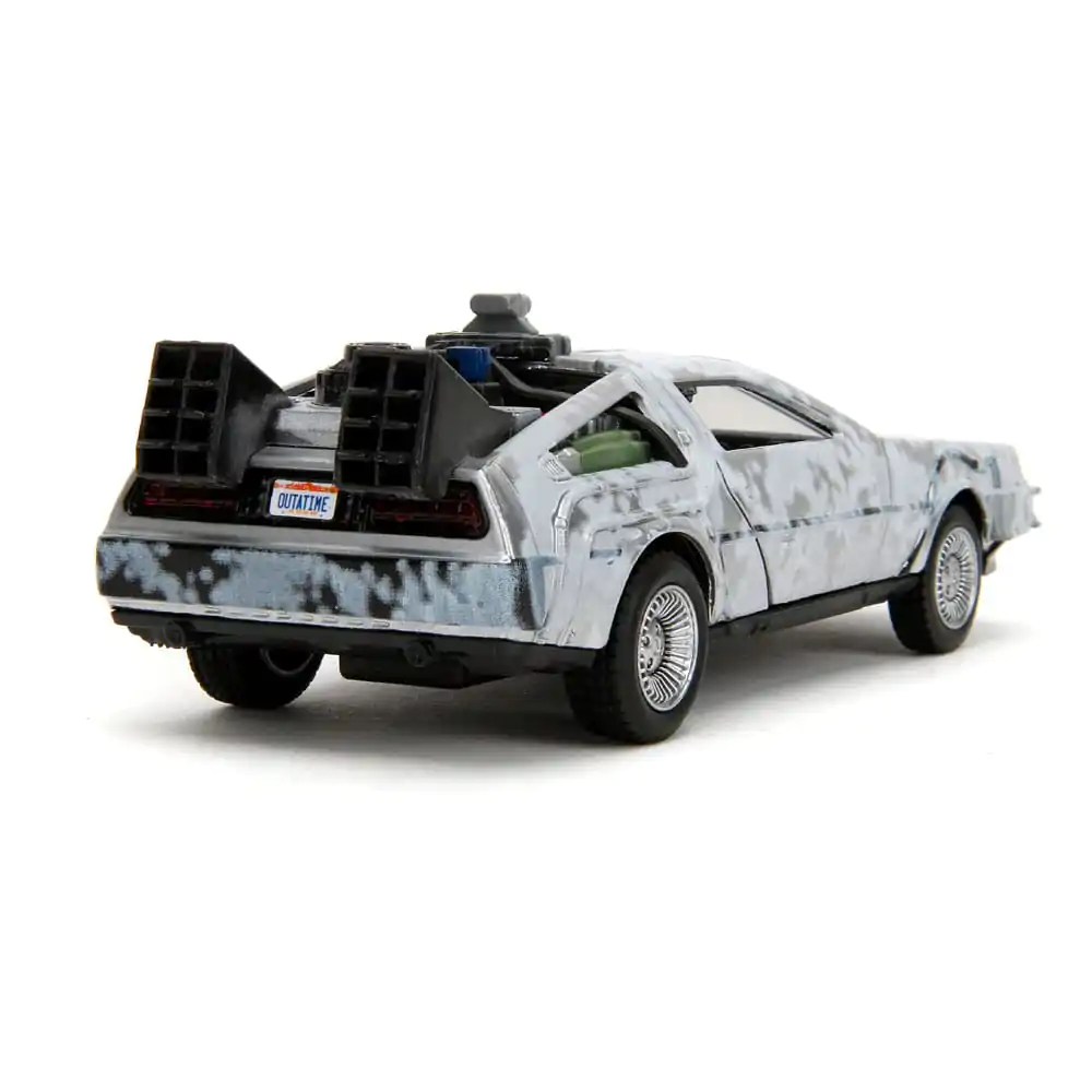 Back to the Future Hollywood Rides Diecast Model 1/32 DeLorean Time Machine Frost product photo