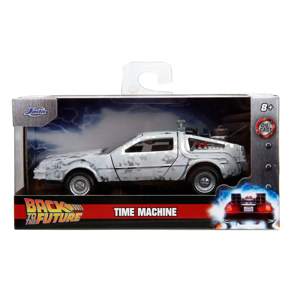 Back to the Future Hollywood Rides Diecast Model 1/32 DeLorean Time Machine Frost product photo