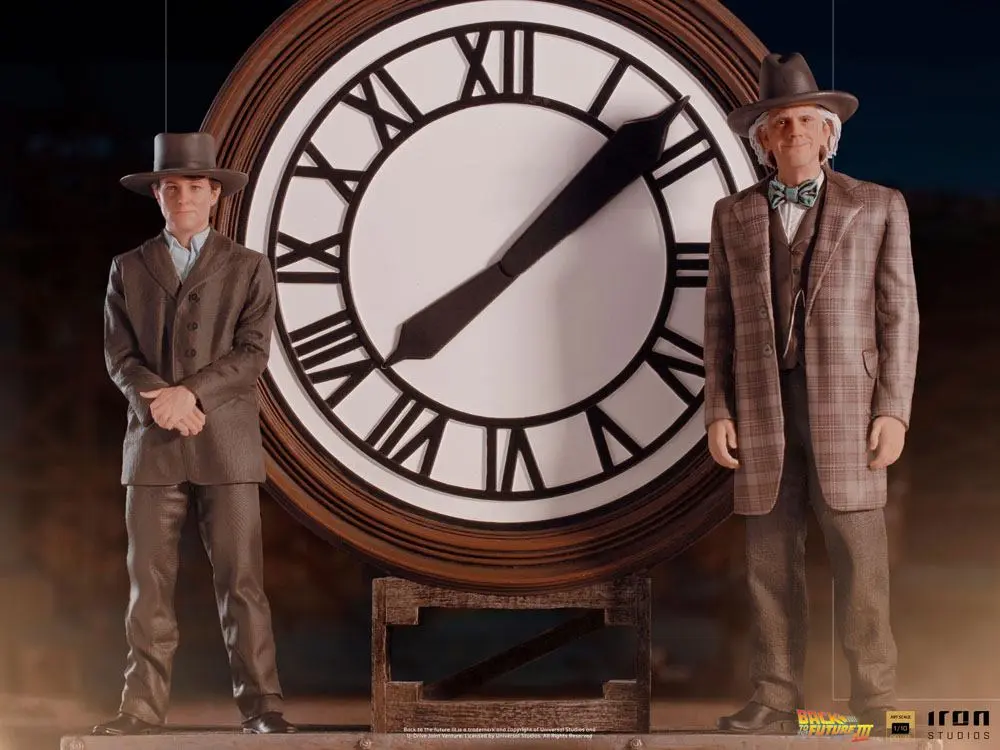 Back to the Future III Deluxe Art Scale Statue 1/10 Marty and Doc at the Clock 30 cm product photo