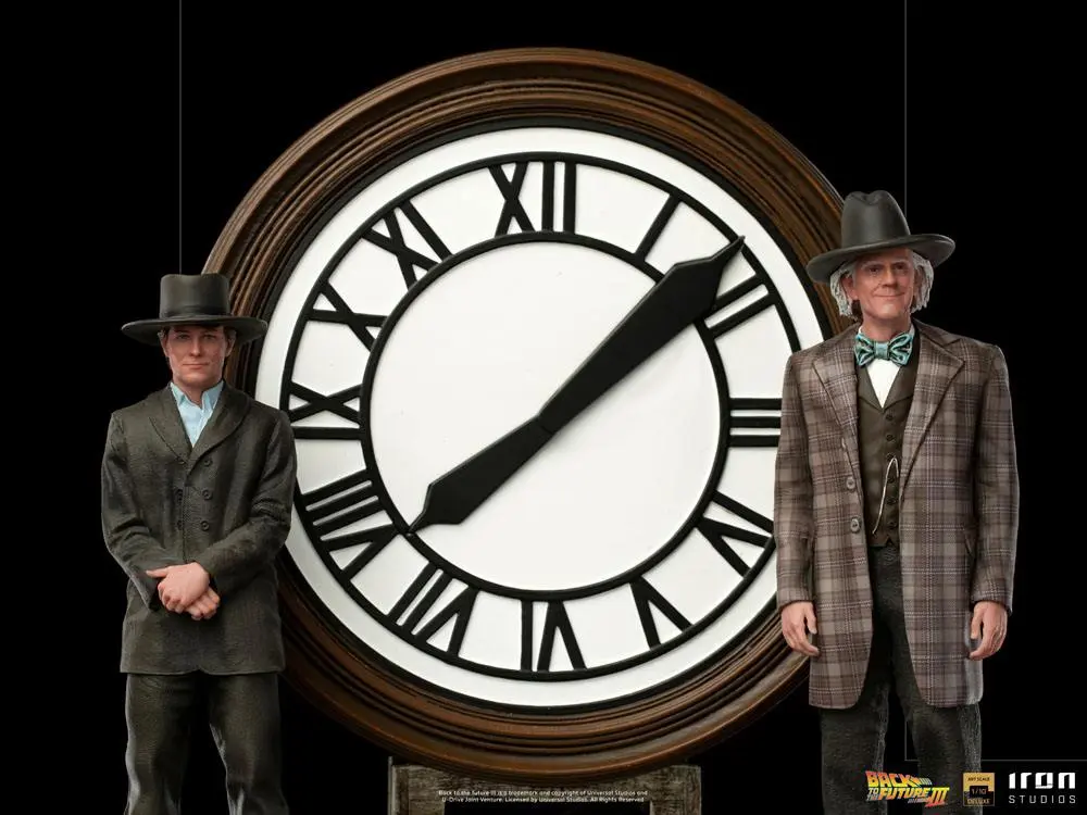 Back to the Future III Deluxe Art Scale Statue 1/10 Marty and Doc at the Clock 30 cm product photo