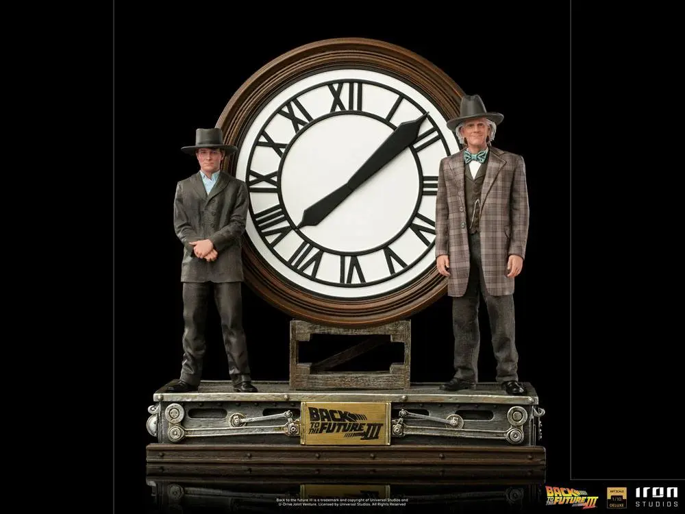 Back to the Future III Deluxe Art Scale Statue 1/10 Marty and Doc at the Clock 30 cm product photo