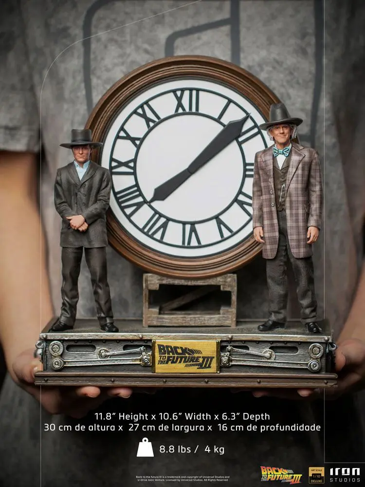 Back to the Future III Deluxe Art Scale Statue 1/10 Marty and Doc at the Clock 30 cm product photo