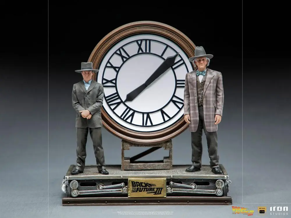 Back to the Future III Deluxe Art Scale Statue 1/10 Marty and Doc at the Clock 30 cm product photo
