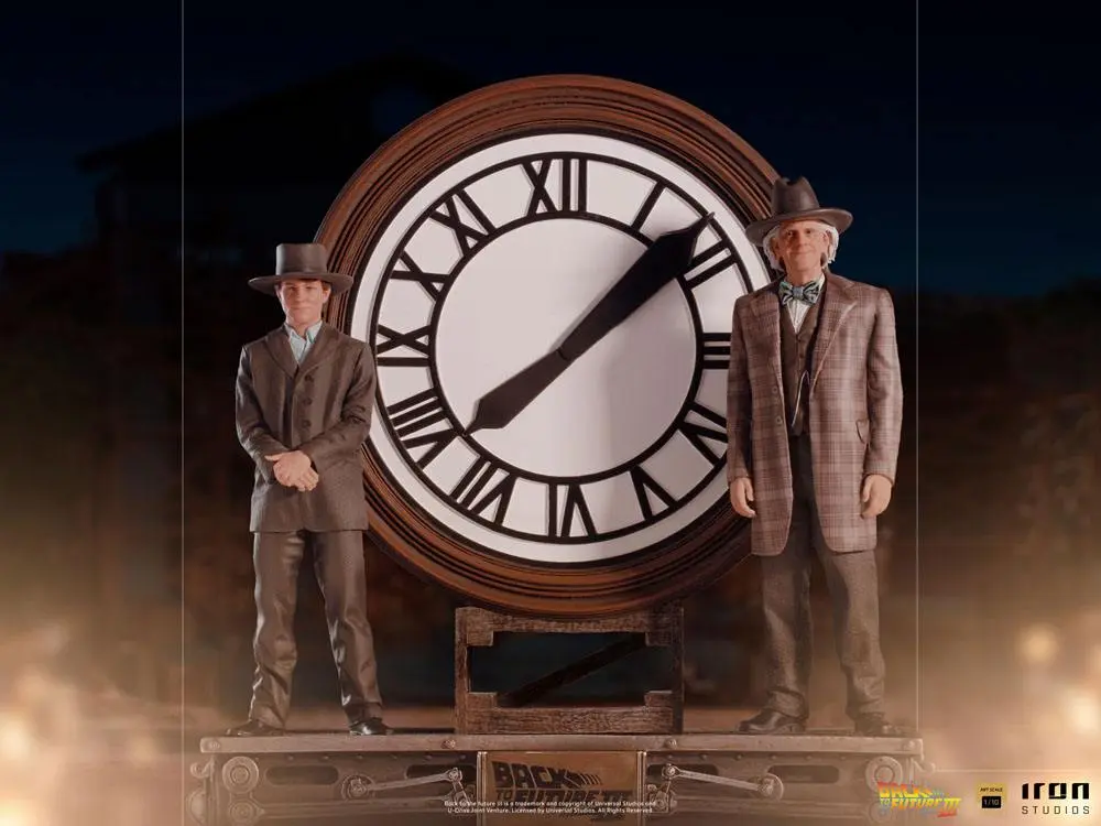 Back to the Future III Deluxe Art Scale Statue 1/10 Marty and Doc at the Clock 30 cm product photo