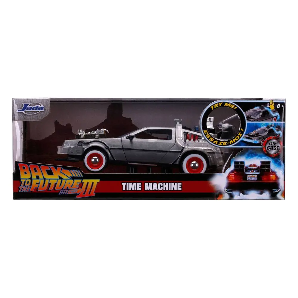 Back to the Future III Hollywood Rides Diecast Model 1/24 DeLorean Time Machine termékfotó