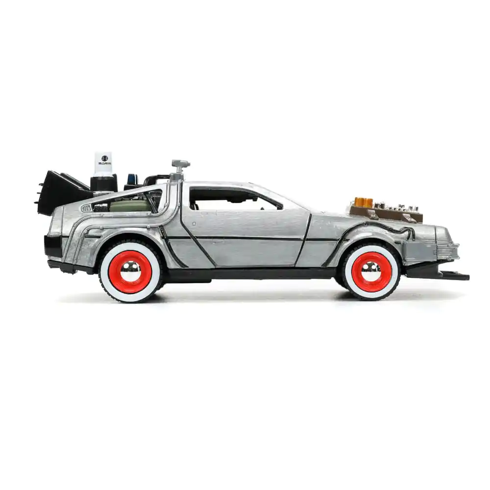 Back to the Future III Hollywood Rides Diecast Model 1/32 DeLorean Time Machine Free Rolling termékfotó