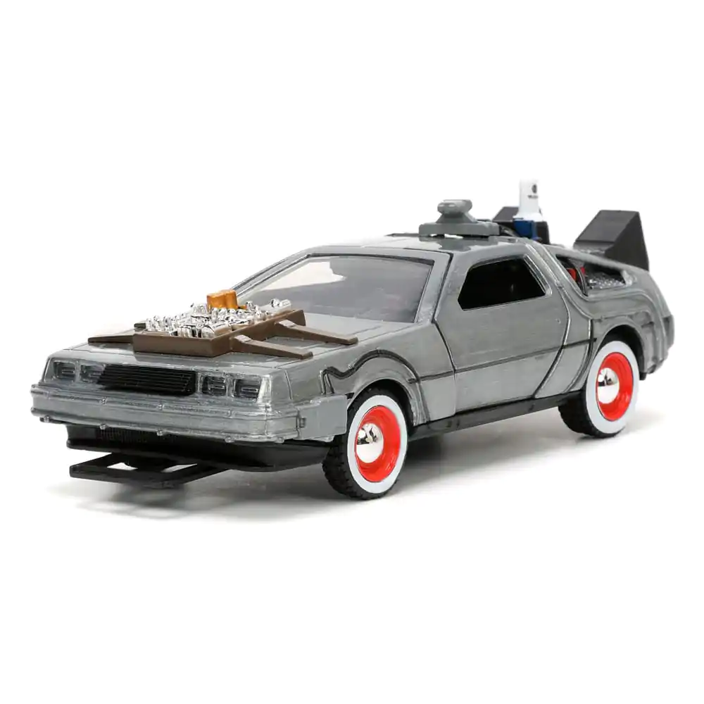 Back to the Future III Hollywood Rides Diecast Model 1/32 DeLorean Time Machine Free Rolling product photo