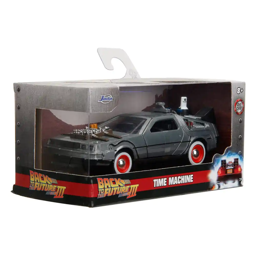 Back to the Future III Hollywood Rides Diecast Model 1/32 DeLorean Time Machine Free Rolling product photo